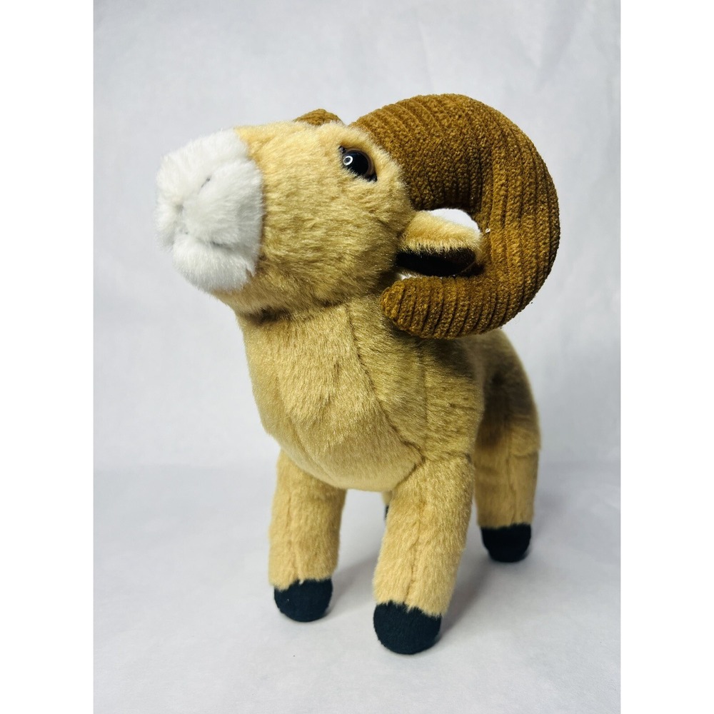 Wild Republic Big Horn Ram Sheep Plush 8" Brown Stuffed Animal Realiatic Toy
